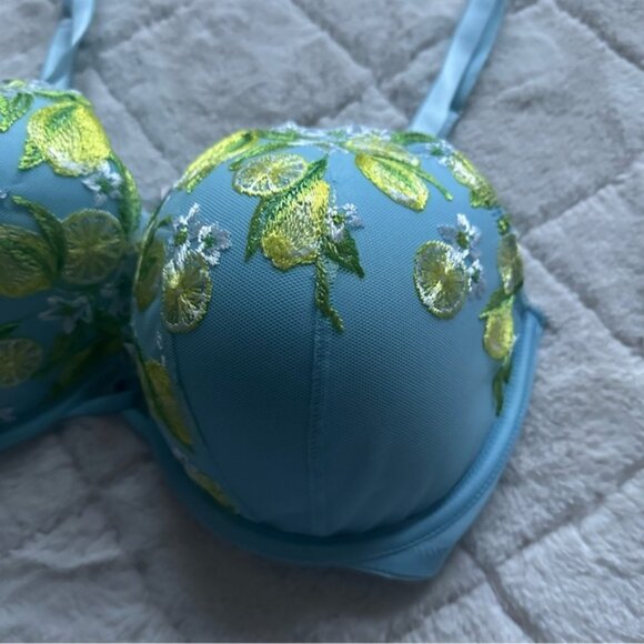 Victoria's Secret | Dream Angels Lemon Embroidery Lined Demi Bra | Size 34DDD - Picture 6 of 12
